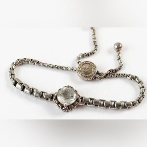 JAI John Hardy Faceted Topaz Sterling Silver Box Link Chain Bracelet